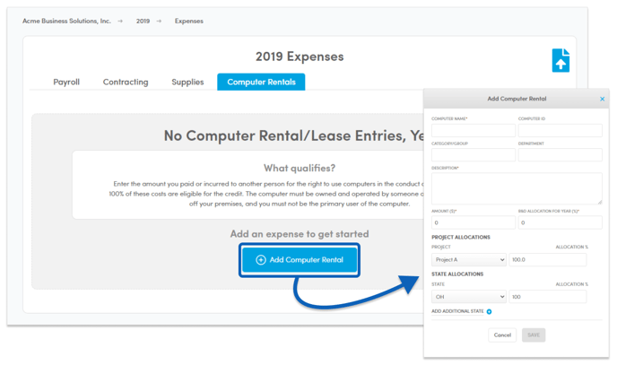 Add Computer Rental Expenses-1